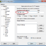 Verbindungsaufbau per Putty