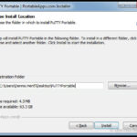Putty Portable muss in ein frei wählbares Verzeichnis entpackt werden.