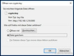 WICHTIG: Speichert euch die Schlüsseldatei an einem sicheren Ort ab! Mit ihr könnt ihr auch ohne das Kennwort auf den Ordner zugreifen!